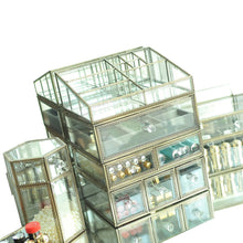 Save on hersoo gold mirrored vanity tray glass makeup display organizer dresser comestic storage for palette lipstick brushes skincare perfumes bathroom accessories