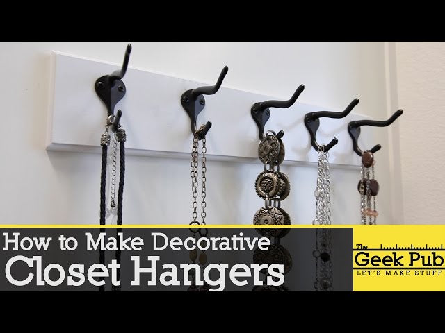 In this video Mike from TheGeekPub shows you how to make Decorative Closet Hangers (some people call these hook racks or hook rails)