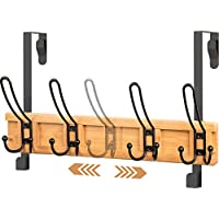 Bamboo Door Towel Coat Rack with 4 Adjustable Tri Hooks only $9.99