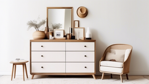 **DALL-E Prompt:**

A bedroom dresser of various sizes, from small and narrow to large and wide, each with its own specified dimensions. The dresser should be shown in a simple, uncluttered setting, w