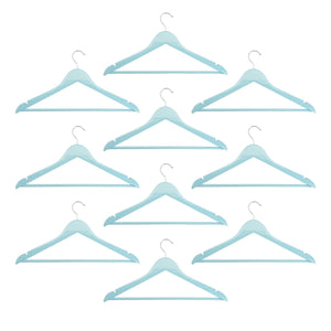 Harbour Housewares Wooden Clothes Hangers - Pastel Blue - Pack of 10