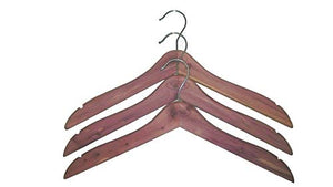 Cedar Essence Heavy Duty, Extra Wide, Cedar Coat Hanger 17" x 9" x 3/4" Thick - Set of 3. MADE IN U.S.A.