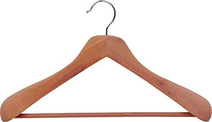 The Great American Hanger Company Deluxe Cedar Suit Hanger, Box of 24, 2 Inch Wide Hangers with Solid Wood Pant Bar