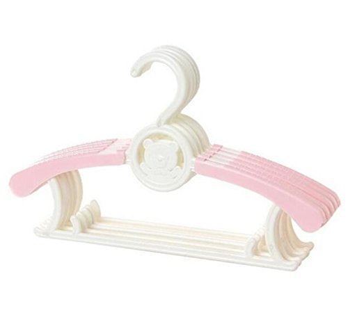 MIAOQUTONG 1Pc Magic Multi-Functional Adjustable Plastic Baby Hangers Clothing Drying Rack pink