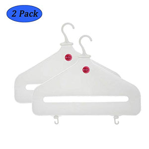 Cobrays Environmental Inflatable Travel Clothes Hanger, Plastic Lightweight Foldable Travel Air Hangers, Outdoor Travel Quick Dry Inflatable Portable Laundry Drying Racks with Hooks- Pack of 2