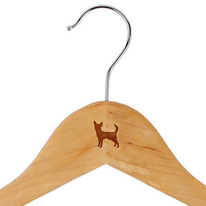 Chihuahua Maple Clothes Hangers - Wooden Suit Hanger - Laser Engraved Design - Wooden Hangers for Dresses, Wedding Gowns, Suits, and Other Special Garments