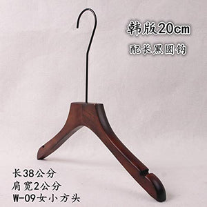 Xyijia Hanger (10Pcs/ Lot Wooden Hangers Clothing Store Men's and Women's Retro Wooden Non-Slip Hanger with 20 cm Black Round Hook