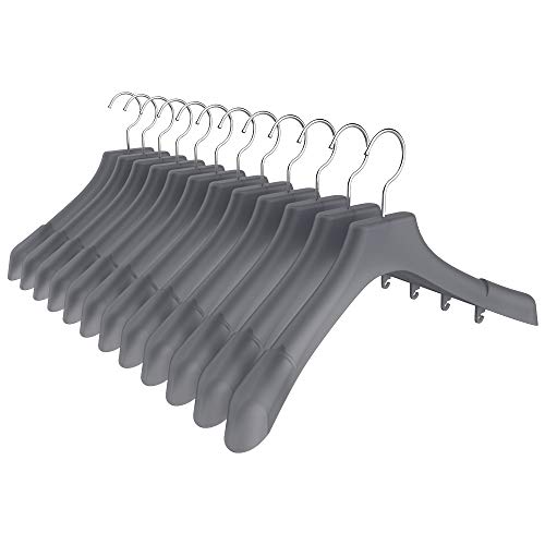 MR. SIGA Plastic Extra Wide Suit Hangers, Pack of 12, Width: 15.5
