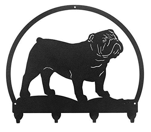 English Bulldog Metal Key Chain Hanger - Leash Holder