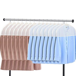Zilink Shoulder Covers for Clothes (Set of 15) Breathable Garment Dust Covers Protectors with 2" Gusset for Suit, Coats, Jackets, Dress Closet Storage