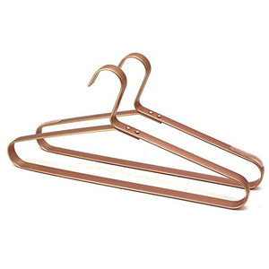 Koobay 6Pack 16.5" Rose Gold Color King Size Non Slip Aluminum Laundry Hangers Clothes Storage Suit Coat Hangers with Anti-Slip Strips