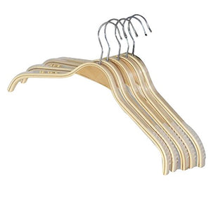 Zentto 10 Pcs Solid Wooden Suit Hangers with Non Slip Natural Finish Super Sturdy and Durable Wooden Hangers