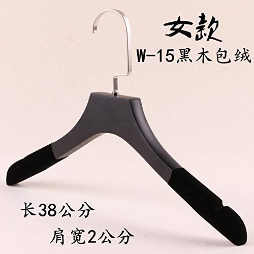 Xyijia Hanger (10Pcs/ Lot Wooden Hangers Clothing Store Men and Women High-Grade Black Wooden Clothes Pants Rack Can Be Equipped with Long Hook