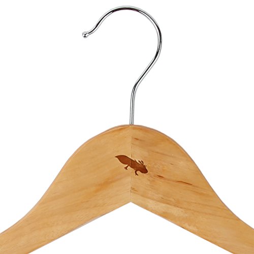 Axolotl Maple Clothes Hangers - Wooden Suit Hanger - Laser Engraved Design - Wooden Hangers for Dresses, Wedding Gowns, Suits, and Other Special Garments