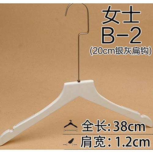 Xyijia Hanger 10Pcs/Lot 38Cm Adult Women's Real Wood Clothes Rack Long Hook Pure White Wooden Hanger