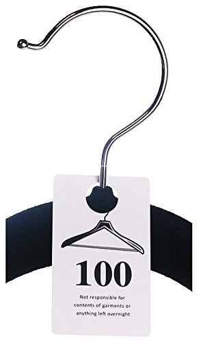Zilpoo 100 Tags - Plastic Coat Room Checks, Reusable White Coatroom Hanger Claim Tickets, Consecutive Numbers (301-400)