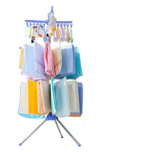 LE Baby Hanger,Home Baby Diaper Holder Floor Multi-Function Socks Multi Clip Children's Drying Rack Blue 68.5x68.5x170cm(27x27x67)