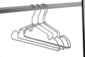 Koobay 30Pack 16.5" Silver Aluminum Laundry Wire Clothes Shirt Coat Suit Hangers with PVC-Coated and Notches