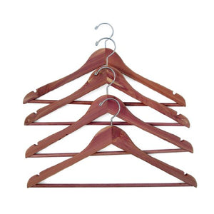 Household Essentials 26140 CedarFresh Red Cedar Wood Clothes Hangers with Fixed Bar and Swivel Hook - Set of 4
