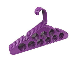 Set of 6 Circle Design - Scarf Organizers Tie Rocks Belt Hangers – Cloth Coat Hanger (Purple)