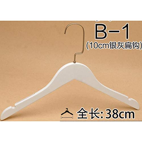 Xyijia Hanger 10Pcs/Lot 38Cm White Round Head, Solid Wood Hangers, Anti-Skid, Wooden Hangers