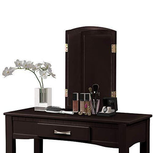 Get harper bright designs vanity table set with mirror cushioned stool dressing table make up vanity dresserespresso