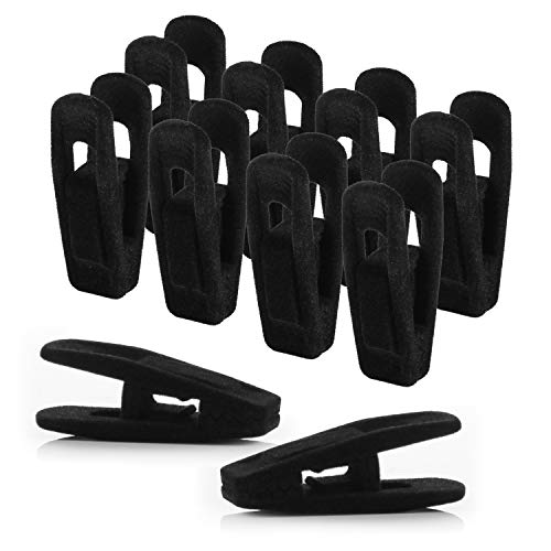 closet accessories Black Velvet Clips, Durable Non- Breaking Material, Matching Hangers of Our Brand and Your existing Velvet Hangers, Suitable to Hang Many Types of Clothes, 10 Pack.