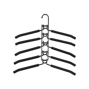 YOUDirect Clothes Hangers - Multilayer Detachable Non-slip Clothes Rack for Adult Metal Rust-free Wardrobe Storage Rack Space-saving (Adult-Black.)