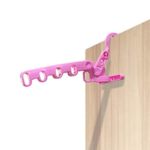 ezcoco Plastic Multi-Function Hangers,Drying Rack,Suit Hangers,Travel Hangers?Pink&Blue&Green?- Pink