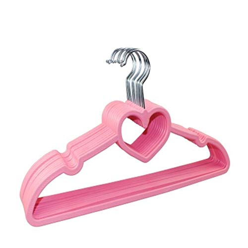 Xyijia Hanger 10Pcs/Lot 39Cm Pink Girl Heart-Shaped Bow-Knot Plastic Hangers Anti-Slip Clothes Hangers
