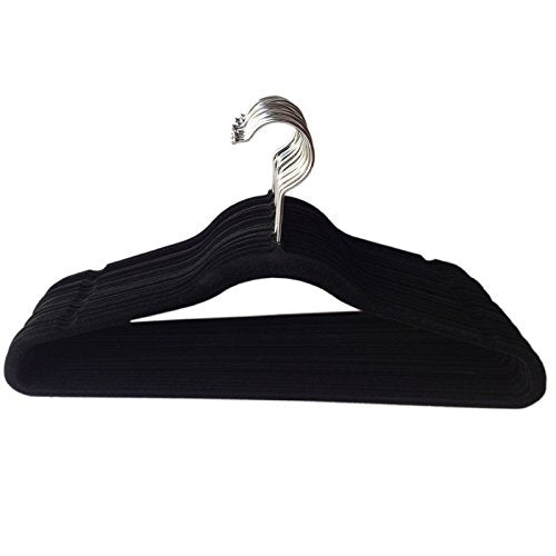 U-emember Wide Men'S Non-Slip Hanger 45Cm Ceiling-Coat Hanger Hooks Swivel Coat Hanger Clothes Rack Custom, 10, Black