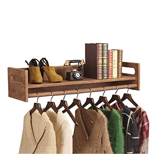 Dika UK Coat Racks Free Standing Wooden Vintage Wall Wooden Display Stand Shelf Clothes Rack Hanger for Children's Clothing Store (Size : 100cm)