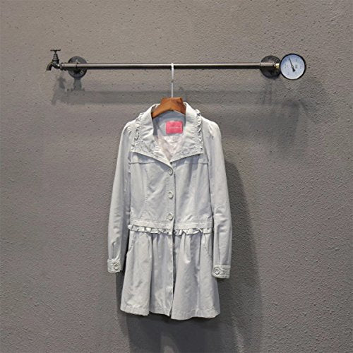 FURVOKIA Industrial Vintage DIY Pipe Decorative Wall Mounted Shelves Clothes Hanging System, Iron Clothing Rack for Living Room Bedroom Laundry Room?One Pipe Shelves,39