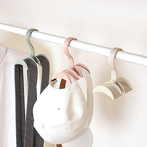 Set of 3 Colors Bag Storage Racks Multifunctional Tie Belt Hanger Hooks Wardrobe Plastic Rotatable Bag Hanger