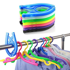 10Pcs Plastic Foldable Hangers Simple and portable Folding Clothes Hanger good for Travel Camping(10pcs/pack)