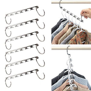 MIAOQUTONG Silver Clothes Closet Hangers Shirts Tidy Hangers Save Space Clothing Organizer Multifunction Practical Racks