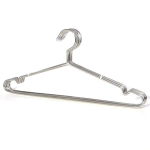 Stainless Steel Hangers Silver Color Strong Hangers Set of 10