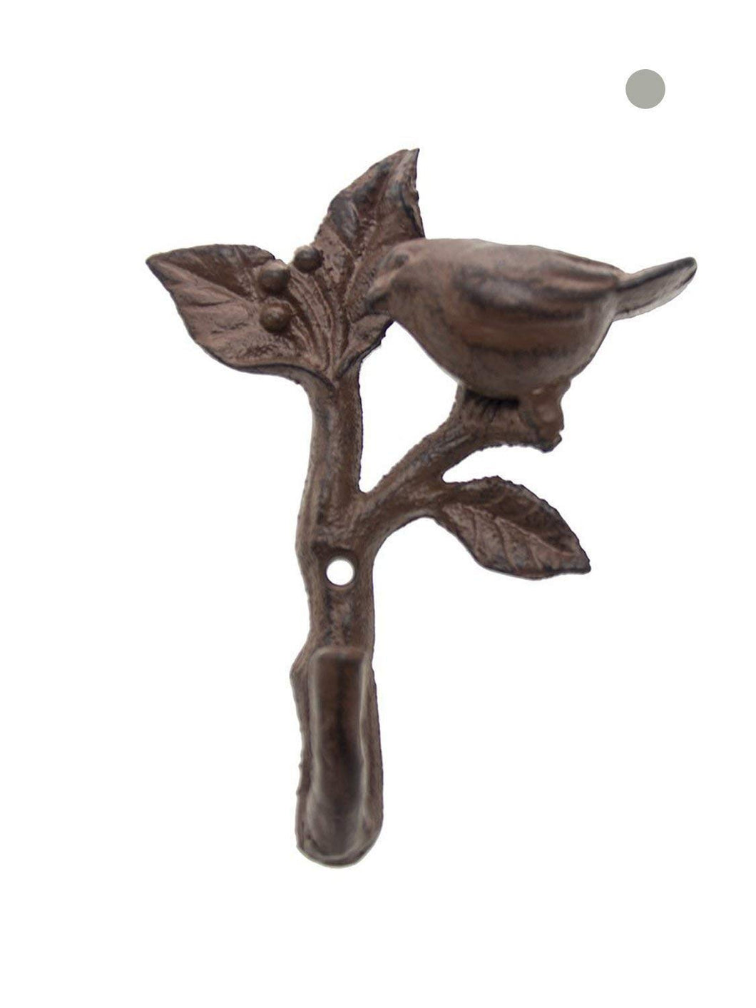 Bird On A Branch Single Wall Hook / Hanger - Metal, Heavy Duty, Rustic, Vintage, Recycled, Decorative Gift Idea - 4.7x1.8x6.3