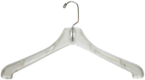 The Great American Hanger Company Heavy Duty Clear Plastic Coat Hanger, Box of 100 Sturdy 1/2 Inch Thick Top Hangers w/ 360 Degree Chrome Swivel Hook for Jacket or Uniform