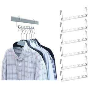 Clothes Closet Hangers Clothing Organizer Wonder Magic Stainless Steel 6 Pcs