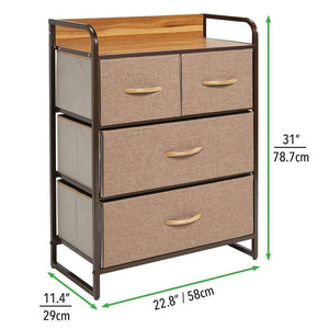 Related mdesign dresser storage chest sturdy metal frame wood top easy pull fabric bins organizer unit for bedroom hallway entryway closet textured print 4 drawers coffee espresso brown
