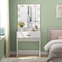 Purchase tribesigns vanity set with lighted mirror makeup vanity dressing table dresser desk with large drawer for bedroom white 10 warm led bulb