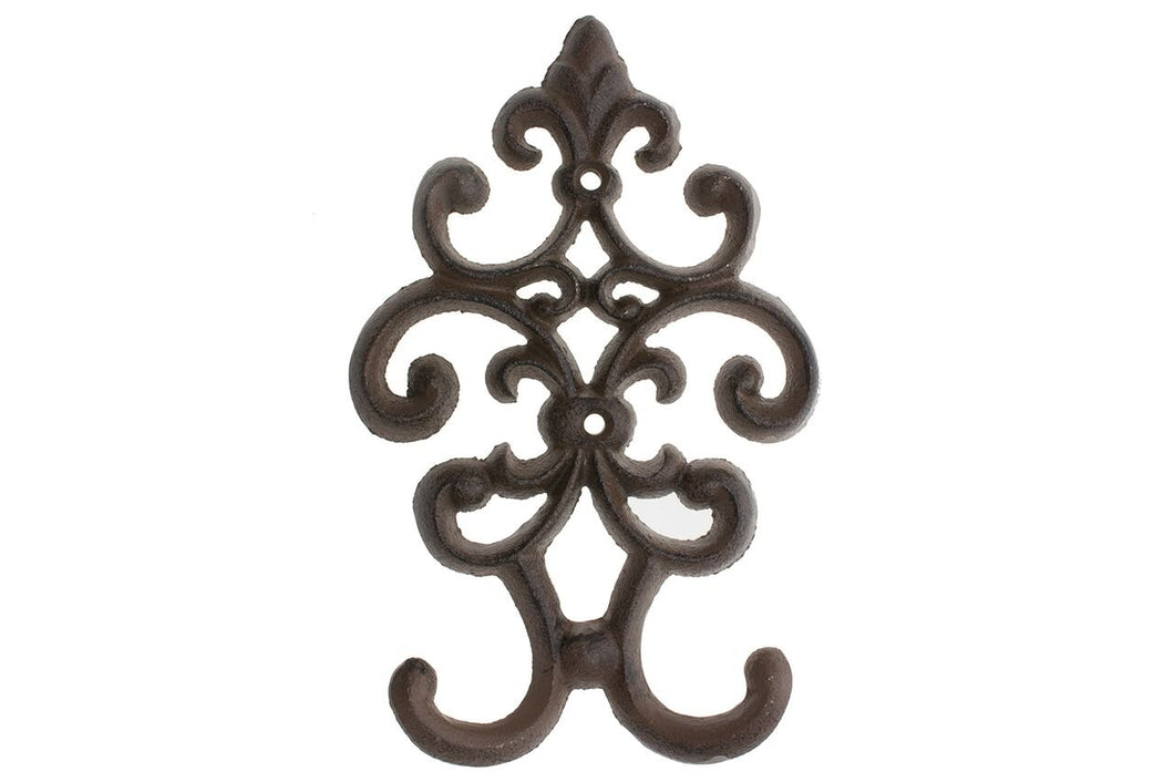 Cast Iron Vintage Double Wall Hook | Decorative Wall Mounted Coat Hanger | 7.75