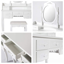Explore kinsuite makeup vanity table set white dressing table stool seat with oval mirror and 7 drawers storage bedroom dresser desk furniture gift for women girl