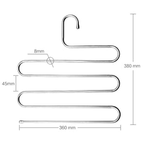 5 Layers Stainless Steel S-type Storage Space Saver Storage Rack Trousers Hanger