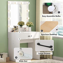 On amazon tribesigns vanity set with lighted mirror makeup vanity dressing table dresser desk with large drawer for bedroom white 10 warm led bulb