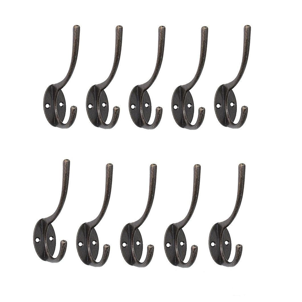 Coat Hooks TAPCET 10 Pcs Clothes Hooks Vintage Antique Iron Hooks Hat Coat Clothes Towel Robe Hooks Wall Hook Hanger for Kitchen Bathroom Bedroom Office Lavatory Closets (Mounting Screws Provided)
