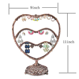 Top earring display botitu 11 inch tall jewelry holder with 58 hooks and 3 tiers earring holder for girls and women jewelry tree perfect for dresser nightstand and countertop jewelry display copper