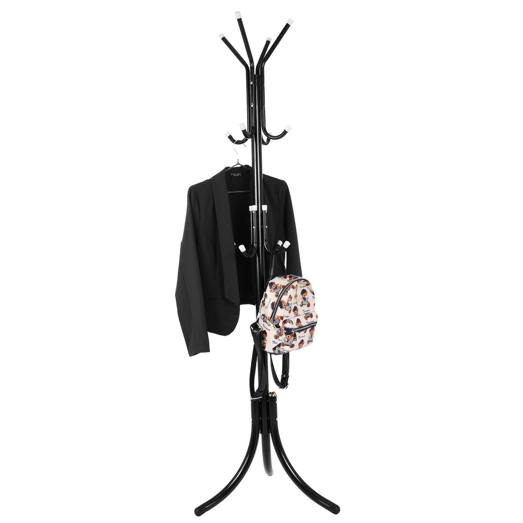 Vividy Metal Coat Hat Rack Display Stand Hall Tree Clothes Hanger, Black White Red (US STOCK)