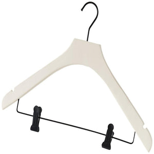 Cream Coat Hanger with Clips